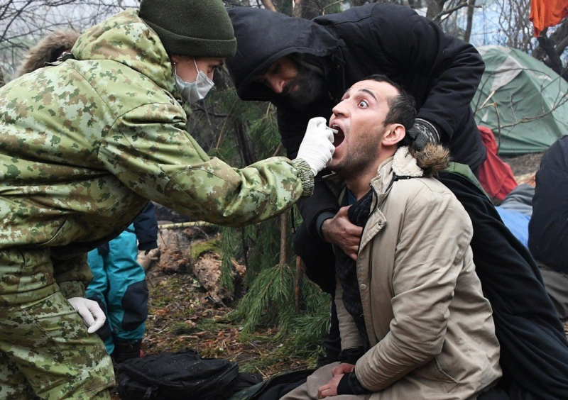 Некуда бежать: фото мигрантов и военных на белорусско-польской границе